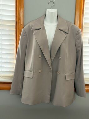 AMBITNA brand Women's Taupe Double-Breasted Coat, size M//L